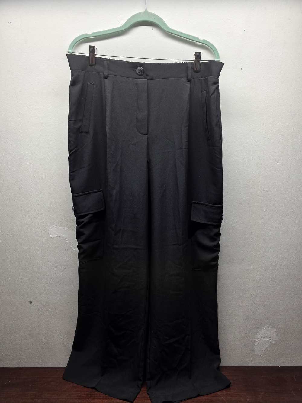 Soho Black Wide Leg Cargo Pants